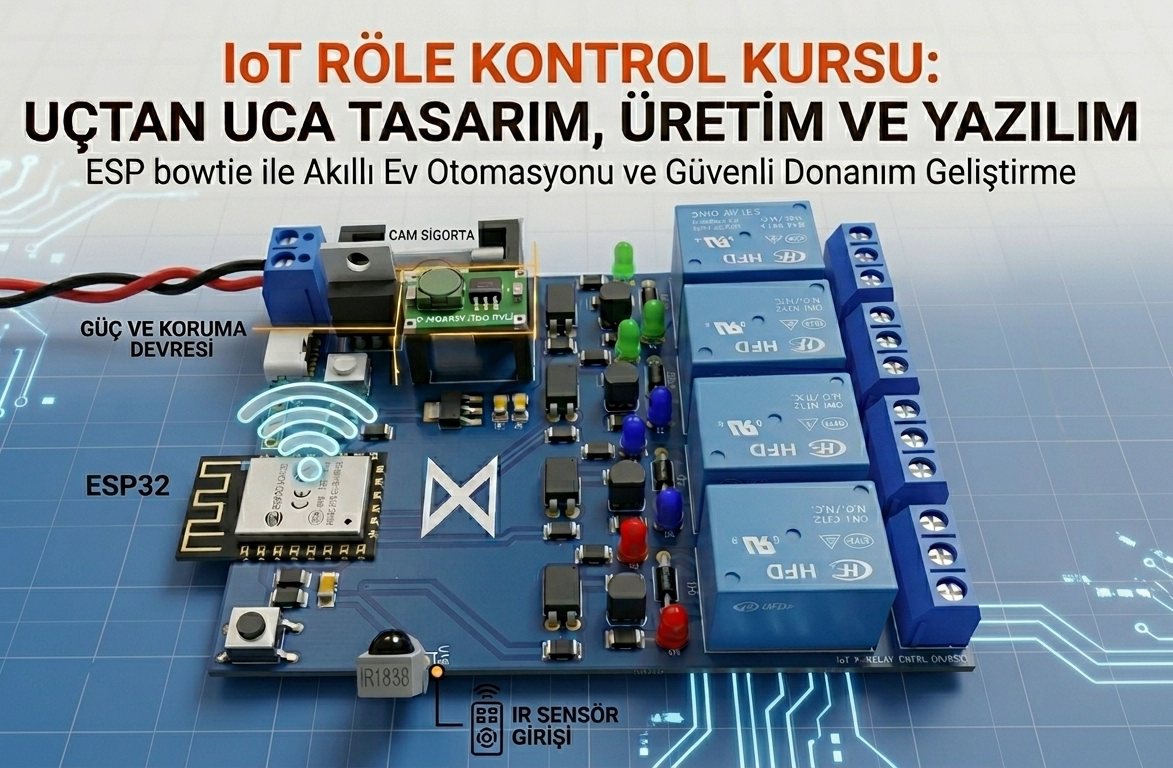 IoT 4-Kanal R&ouml;le Kontrol Sistemi: PCB Tasarımından Kodla